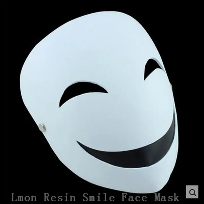 

Halloween Party Movie New Design BLACK BULLET Kagetane Hiruko Halloween Cosplay Japanese Anime Smile Face White Mask in stock