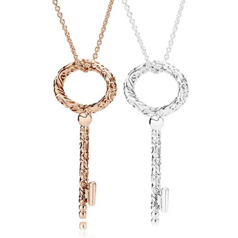 New 925 Sterling Silver Necklace Silver & Rose Regal Key With Adjust Sliding Necklace For Women Wedding Gift Europe Diy Jewelry
New 925 Sterling Silver Necklace Silver & Rose Regal Key With Adjust Sliding Necklace For Women Wedding Gift Europe Diy Jewelry