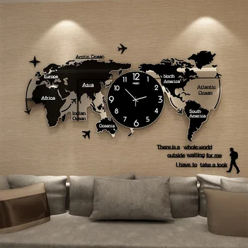 World Map Large Wall Clock 3D Stickers Modern Design Hanging Clocks Glowing In Dark Mute Wall Watch Living Room Decoration Craft
World Map Large Wall Clock 3D Stickers Modern Design Hanging Clocks Glowing In Dark Mute Wall Watch Living Room Decoration Craft