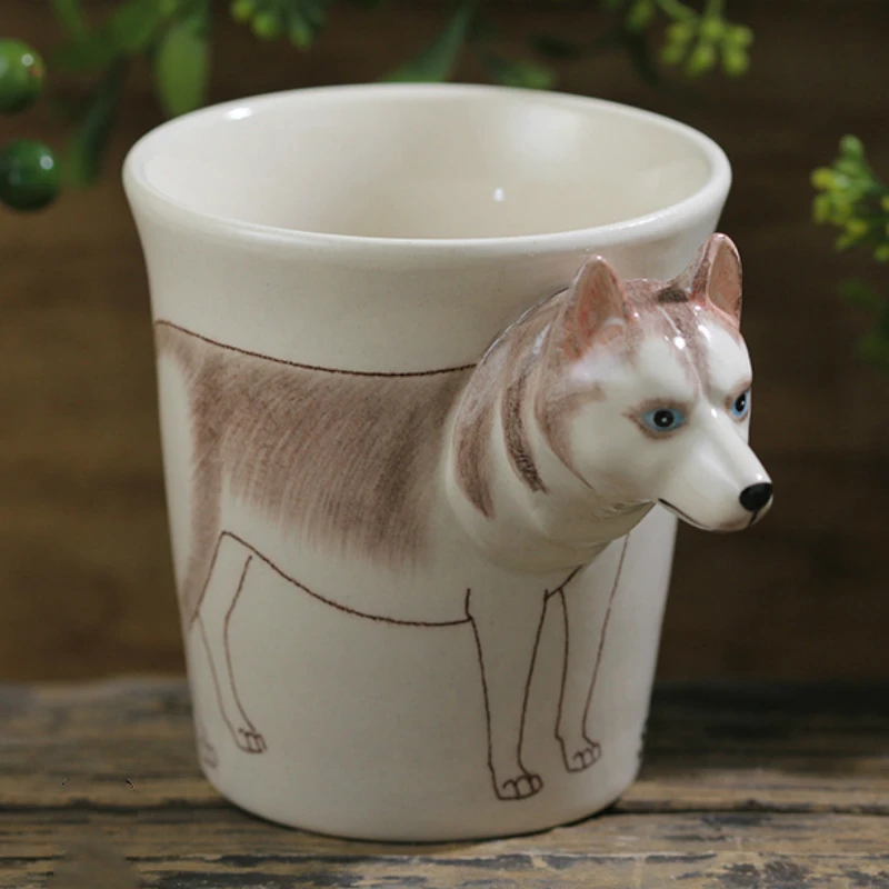 Creative White Husky Ceramic Cup Hand Drawn Animal Coffee Mug 3D Cartoon Mug Dog Cup
Creative White Husky Ceramic Cup Hand Drawn Animal Coffee Mug 3D Cartoon Mug Dog Cup