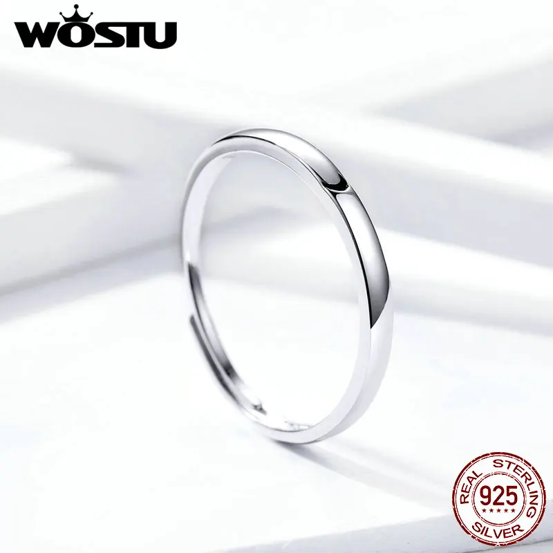 WOSTU Simple Design Ring 100% 925 Sterling Silver Adjustable Size Rings For Women Wedding Minimalist Style Jewelry FIR508
WOSTU Simple Design Ring 100% 925 Sterling Silver Adjustable Size Rings For Women Wedding Minimalist Style Jewelry FIR508