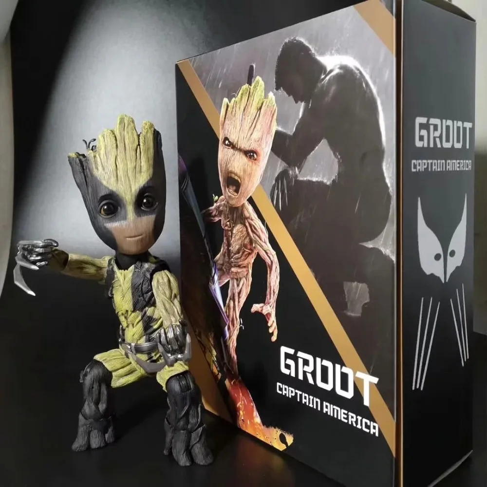 26cm Big Guardians of The Galaxy Cute Baby Marvel Tree Man Groot Cos Wolverine Action Figure Toys Top Quality Model Decoration
26cm Big Guardians of The Galaxy Cute Baby Marvel Tree Man Groot Cos Wolverine Action Figure Toys Top Quality Model Decoration