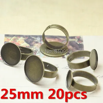 Ring Settings 20pcs Brass Antique Bronze 25mm Blank Tray Rings Cameo cabochon Base Settings Accessories
Ring Settings 20pcs Brass Antique Bronze 25mm Blank Tray Rings Cameo cabochon Base Settings Accessories