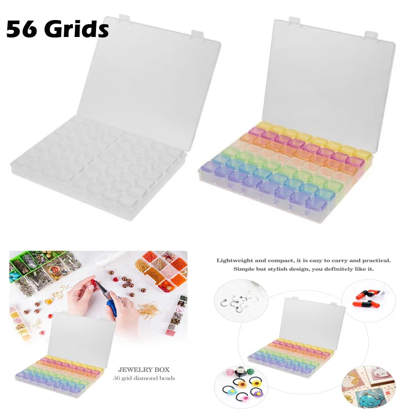 56 Grids Jewelry Storage Box Earring Diamond Embroidery Bead Holder Case Display Organizer Container plastic storage box
56 Grids Jewelry Storage Box Earring Diamond Embroidery Bead Holder Case Display Organizer Container plastic storage box