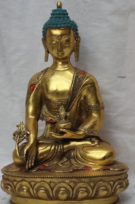 JP S62 13" Chinese Tibetan Buddhism Bronze Gold Medicine Buddha Medicinal God Statue
JP S62 13" Chinese Tibetan Buddhism Bronze Gold Medicine Buddha Medicinal God Statue