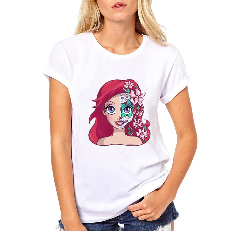 2019 T shirt Women Underwater Princess hipster short sleeve summer novelty ladies Tops Sugar Skull Series Fashion o-neck Tops
2019 T shirt Women Underwater Princess hipster short sleeve summer novelty ladies Tops Sugar Skull Series Fashion o-neck Tops