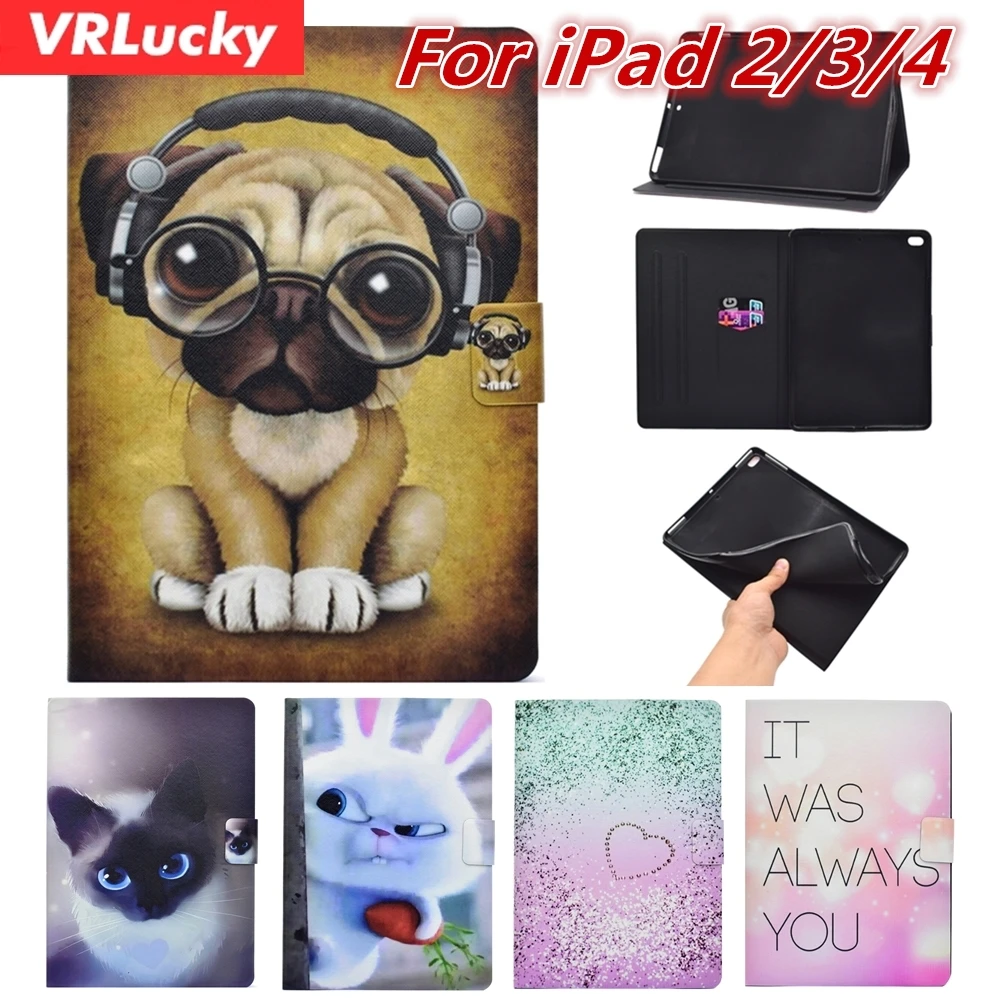 VRLucky For iPad 2 3 4 Case Fashion Cute Dog Cat Rabbit Patterns Flip and Stand PU Leather Cover Case
VRLucky For iPad 2 3 4 Case Fashion Cute Dog Cat Rabbit Patterns Flip and Stand PU Leather Cover Case