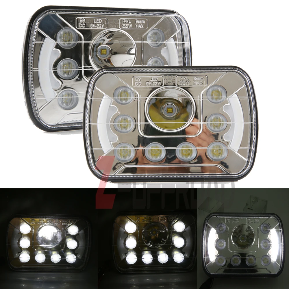 For Jeep Wrangler YJ Cherokee XJ Trucks 4X4 Offroad 5" X 7" LED Replacem Headlight High/Low Beam Rectangular Headlights with DRL
For Jeep Wrangler YJ Cherokee XJ Trucks 4X4 Offroad 5" X 7" LED Replacem Headlight High/Low Beam Rectangular Headlights with DRL
