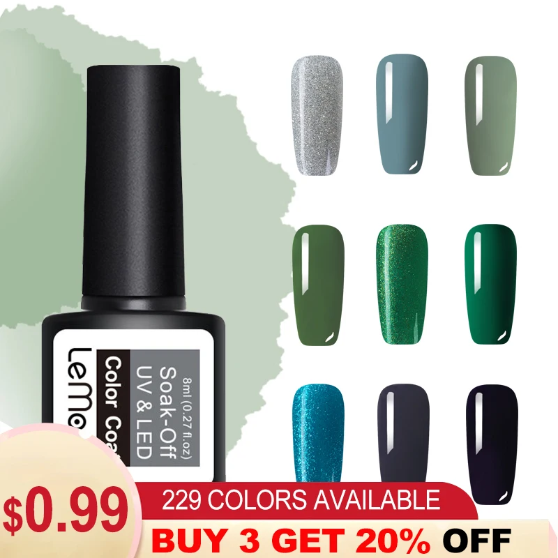 LEMOOC 8ml Gel Nail Polish Pure Glitter Colors Soak Off LED UV Gel 50 Colors Nail Varnish Long Lasting Nail Art Lacquer
LEMOOC 8ml Gel Nail Polish Pure Glitter Colors Soak Off LED UV Gel 50 Colors Nail Varnish Long Lasting Nail Art Lacquer