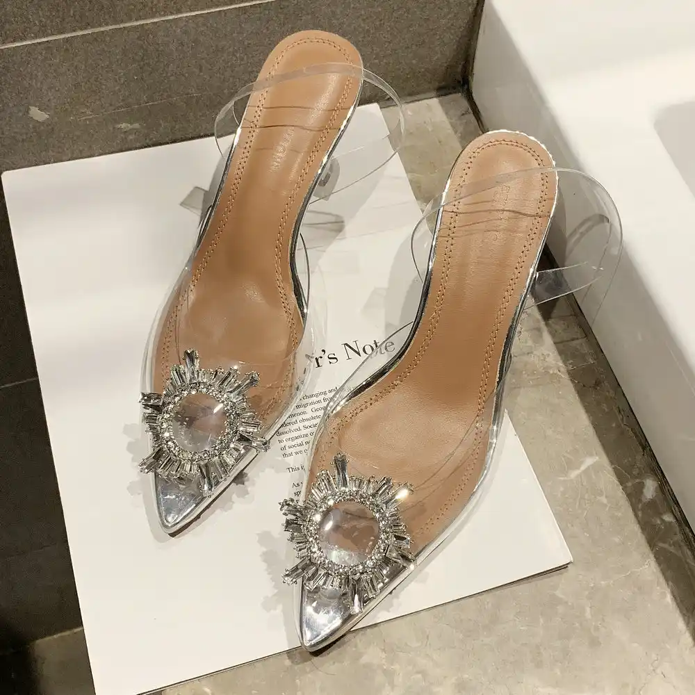 crystal shoes heels