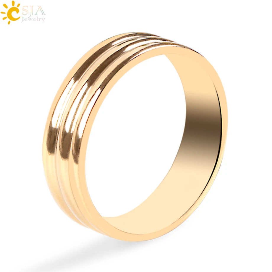 CSJA 6mm Wide Gold-color Stainless Steel Rings Smooth Rotation Simple Design Wedding Rings for Man Woman Fashion Jewelry E931
CSJA 6mm Wide Gold-color Stainless Steel Rings Smooth Rotation Simple Design Wedding Rings for Man Woman Fashion Jewelry E931