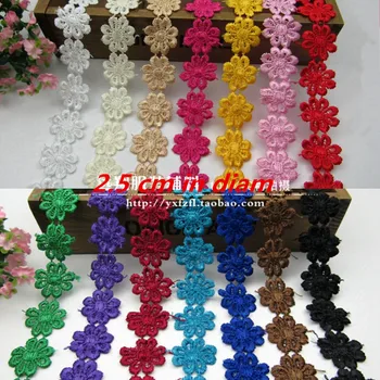 14 yards / lot 14 colors DIY clothing accessories bright line embroidered lace necklace hair accessories lace about 2.5cm wide 
14 yards / lot 14 colors DIY clothing accessories bright line embroidered lace necklace hair accessories lace about 2.5cm wide