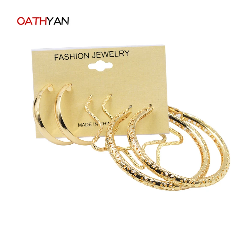 New Design Big Hoop Earrings For Women Shiny Gold Plated Star/Circle Earrings Set Hollow Out Design Steampunk Ear Accessories
New Design Big Hoop Earrings For Women Shiny Gold Plated Star/Circle Earrings Set Hollow Out Design Steampunk Ear Accessories