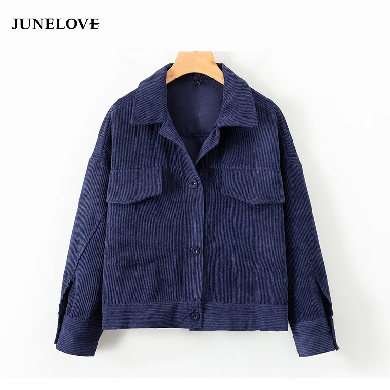 JuneLove Winter New Highstreet Corduroy Jacket Female Autumn Coat Navy Blue Long Sleeve Women Coat
JuneLove Winter New Highstreet Corduroy Jacket Female Autumn Coat Navy Blue Long Sleeve Women Coat