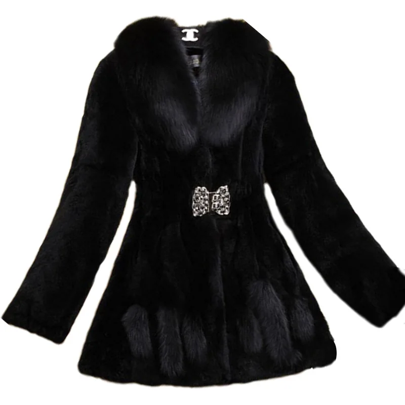Women Faux Fur Long Coat With Fox Fur Collar Long Sleeve Warm Artificial Overcoat Jacket Autumn Winter New Arrival Big Size 4XL
Women Faux Fur Long Coat With Fox Fur Collar Long Sleeve Warm Artificial Overcoat Jacket Autumn Winter New Arrival Big Size 4XL