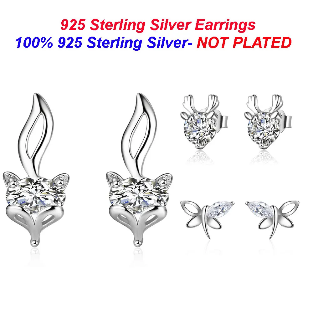 100% 925 Sterling Silver Animal Fox Stud Earrings Vnistar Butterfly Ear Studs Wholesale Deer 925 Silver Stud Earrings
100% 925 Sterling Silver Animal Fox Stud Earrings Vnistar Butterfly Ear Studs Wholesale Deer 925 Silver Stud Earrings