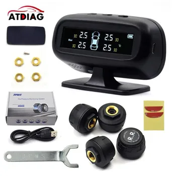 NEW TPMS Car-detector Tire Pressure Monitoring System Solar Energy Display 4 External Sensor Auto Alarm System Diagnostic tool
NEW TPMS Car-detector Tire Pressure Monitoring System Solar Energy Display 4 External Sensor Auto Alarm System Diagnostic tool