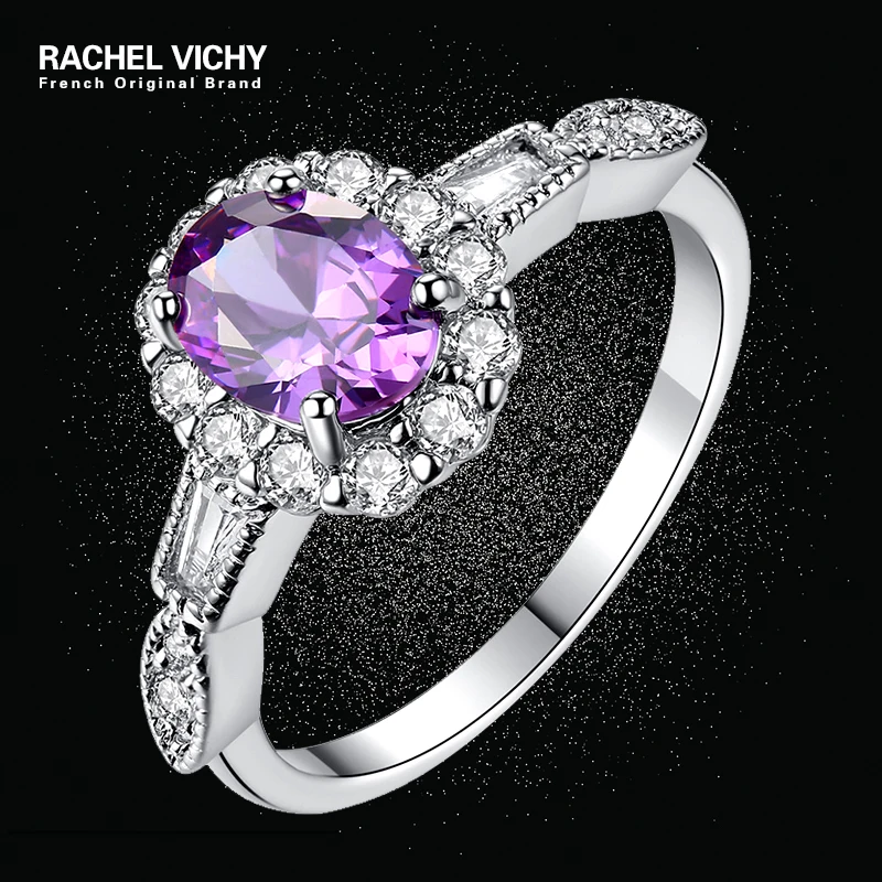 RACHEL VICHY 2018 Classic Purple zirconia Luxury Real 10 Hearts Arrows Zircon Wedding Jewelry Rings Engagement For Women R552
RACHEL VICHY 2018 Classic Purple zirconia Luxury Real 10 Hearts Arrows Zircon Wedding Jewelry Rings Engagement For Women R552