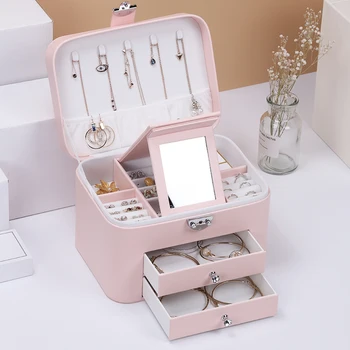 Casegrace New Design Leather Jewelry Box Three-layer Storage Box With Drawer For Women Earring Ring Cosmetic Organizer Casket
Casegrace New Design Leather Jewelry Box Three-layer Storage Box With Drawer For Women Earring Ring Cosmetic Organizer Casket