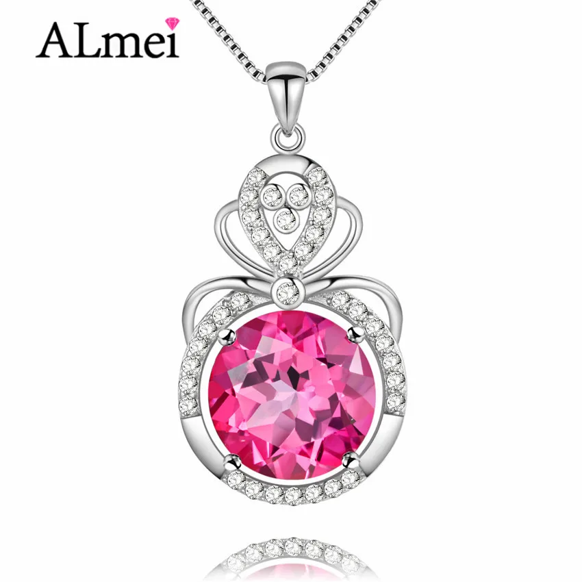 Almei 8ct Pink Topaz Chain Necklace 925 Sterling Silver Natural Gemstone Women Fine Jewelry Colar Gargantilha with Box 40% FN006
Almei 8ct Pink Topaz Chain Necklace 925 Sterling Silver Natural Gemstone Women Fine Jewelry Colar Gargantilha with Box 40% FN006