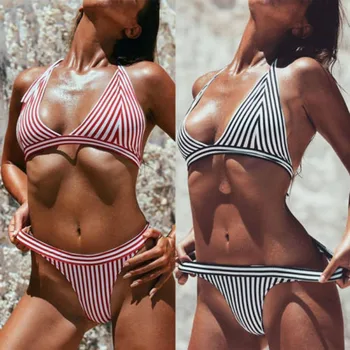Bikinis Set Swimwear Women 2018 Red Black Striped Pushed Up Paded Bra Swimsuits Sexy Women Beach Swimming Wear Brazilian Bikini
Bikinis Set Swimwear Women 2018 Red Black Striped Pushed Up Paded Bra Swimsuits Sexy Women Beach Swimming Wear Brazilian Bikini