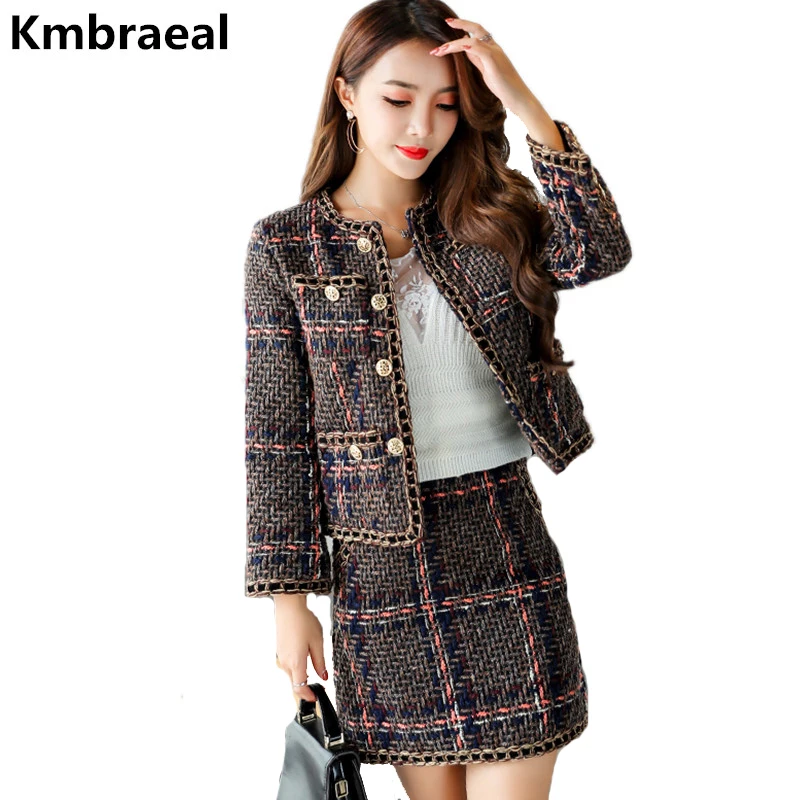 Ladies Autumn Tweed Weave 2 Piece Set Runway Women Vintage Long Sleeve Jacket Coat Tops + Package Hip Skirt Two Piece Set Suits
Ladies Autumn Tweed Weave 2 Piece Set Runway Women Vintage Long Sleeve Jacket Coat Tops + Package Hip Skirt Two Piece Set Suits