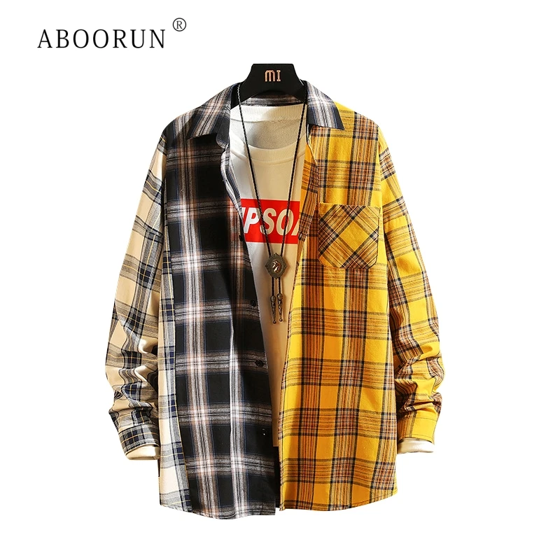 ABOORUN Men's Plaid Shirt Flannel Color Patchwork Shirts Street Comfortable Printed Shirts for Male R347
ABOORUN Men's Plaid Shirt Flannel Color Patchwork Shirts Street Comfortable Printed Shirts for Male R347