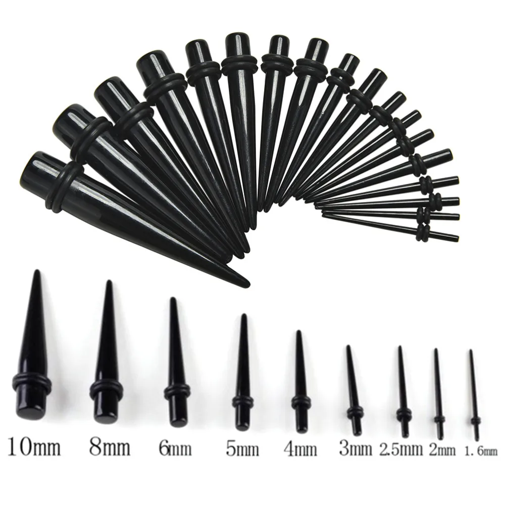 2018 Fashion 1 Pair Hot Selling Black Ear Acrylic Plug Tunnel Set Bulk Lot Tapers Stretcher Spike Ear Expander Kit Women Men
2018 Fashion 1 Pair Hot Selling Black Ear Acrylic Plug Tunnel Set Bulk Lot Tapers Stretcher Spike Ear Expander Kit Women Men