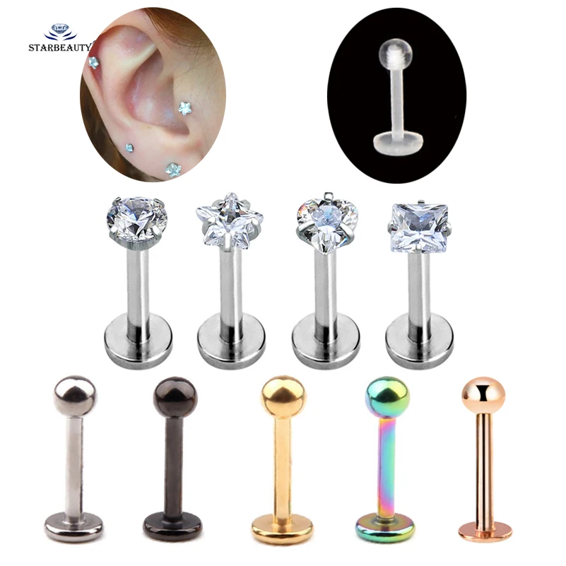 10 pcs/lot 1.2x8mm Helix Piercing Tragus Piercing Labret Bright Gem Heart Star Earring Lip Piercing Nose Ring Cartilage Pircing
10 pcs/lot 1.2x8mm Helix Piercing Tragus Piercing Labret Bright Gem Heart Star Earring Lip Piercing Nose Ring Cartilage Pircing