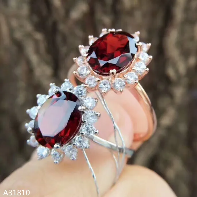 KJJEAXCMY Fine jewelry 925 pure silver inlaid with natural garnet rings. | Украшения и аксессуары