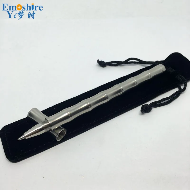 Emoshire EDC Gear Art Bamboo Pen Pen Stainless Steel Pen Bamboo Brass Pen with Stainless Steel Neutral Signature Pen (8)