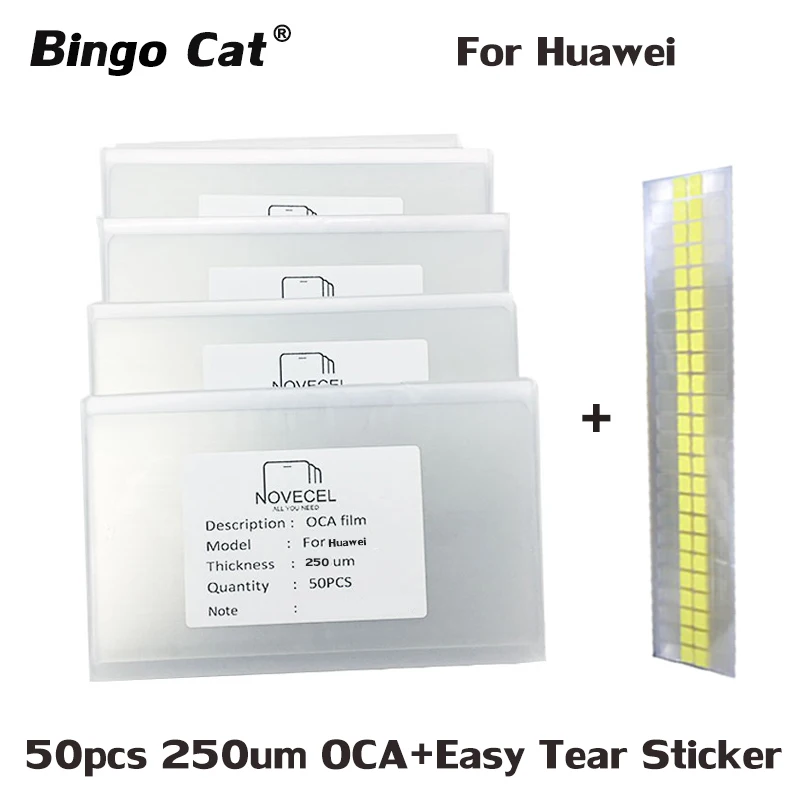 50pcs/Lot 250um OCA Optical Clear Adhesive for Huawei P8 P10 P9 Lite OCA Glue Touch Glass Lens Film easy tear sticker
50pcs/Lot 250um OCA Optical Clear Adhesive for Huawei P8 P10 P9 Lite OCA Glue Touch Glass Lens Film easy tear sticker