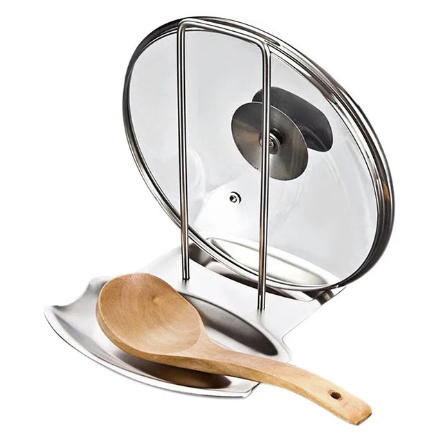 Kitchen Stainless Steel Pan Pot Rack Cover Lid Rest Stand Spoon Holder Organizer Cover Rack Home Applicance For Kitchen Tools
Kitchen Stainless Steel Pan Pot Rack Cover Lid Rest Stand Spoon Holder Organizer Cover Rack Home Applicance For Kitchen Tools