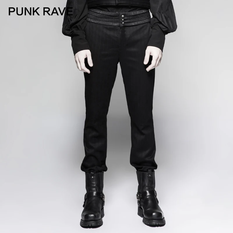 PUNK RAVE Steampunk Gentleman Striped Woven Men Pants Gothic Vintage Plate Mid Waist Button Straight Trousers Stage Performance
PUNK RAVE Steampunk Gentleman Striped Woven Men Pants Gothic Vintage Plate Mid Waist Button Straight Trousers Stage Performance