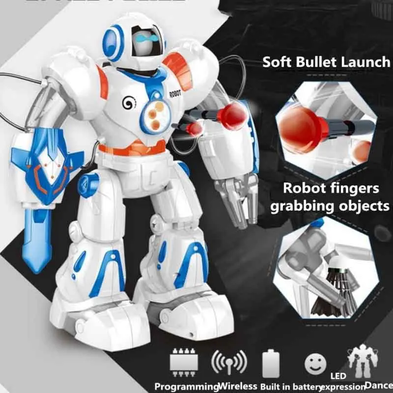 Multi-functional Smart RC Robot 2839 2.4G 37CM Dancing and Musical RC Intelligent Robot Electronic Toy Can Shooting Shots
Multi-functional Smart RC Robot 2839 2.4G 37CM Dancing and Musical RC Intelligent Robot Electronic Toy Can Shooting Shots