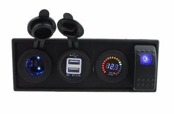 IZTOSS DC 12V led power 3.1A USB port Sockets led voltmeter with rocker switch jumper wires and housing holder
IZTOSS DC 12V led power 3.1A USB port Sockets led voltmeter with rocker switch jumper wires and housing holder
