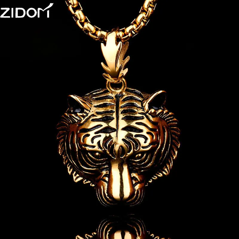 2017 new gold silver color Stainless Steel punk style tiger pendant necklace Men 60cm long link chain necklaces fashion jewelry
2017 new gold silver color Stainless Steel punk style tiger pendant necklace Men 60cm long link chain necklaces fashion jewelry