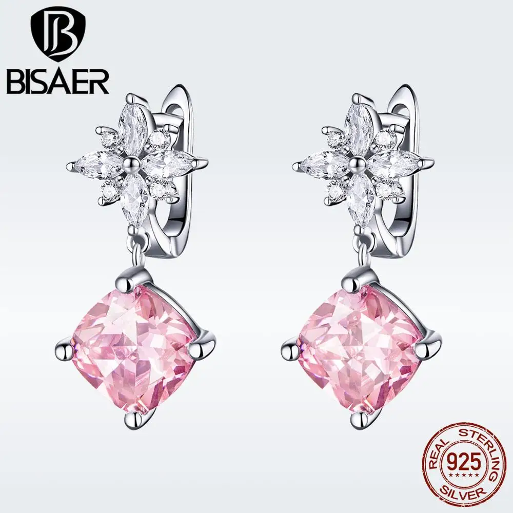 BISAER 925 Sterling Silver Clear Pink Sakura Flower Stud Earrings For Women Temperament Earrings Elegant Silver Jewelry GAE075
BISAER 925 Sterling Silver Clear Pink Sakura Flower Stud Earrings For Women Temperament Earrings Elegant Silver Jewelry GAE075