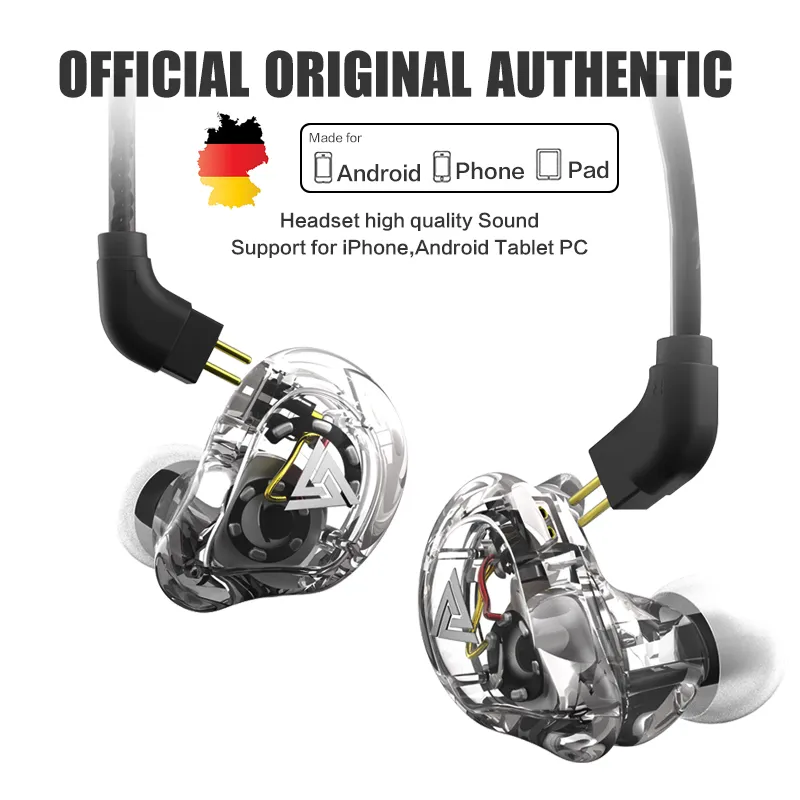 

New QKZ VK1 4DD In Ear Earphone HIFI DJ Monito Running Sport Earphones Earplug Headset Earbud ZS10 ZS6 fone de ouvido audifonos