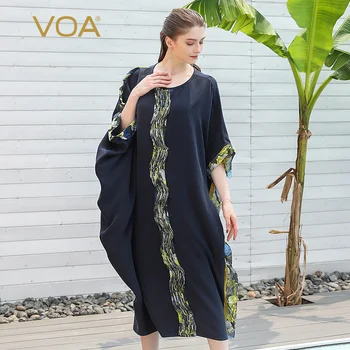 VOA Silk Robe Women Dresses Muslim Abaya Long Dress Casual Plus Size Bat Sleeve Kaftan Navy Blue Islamic Qatar Ramadan Fall A706
VOA Silk Robe Women Dresses Muslim Abaya Long Dress Casual Plus Size Bat Sleeve Kaftan Navy Blue Islamic Qatar Ramadan Fall A706