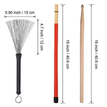 1 Pair 5A Drum Sticks Classic Maple Wood Drumsticks Set 1 Pair Drum Wire Brushes Retractable Drum Stick Brush and 1 Pair Rods
1 Pair 5A Drum Sticks Classic Maple Wood Drumsticks Set 1 Pair Drum Wire Brushes Retractable Drum Stick Brush and 1 Pair Rods