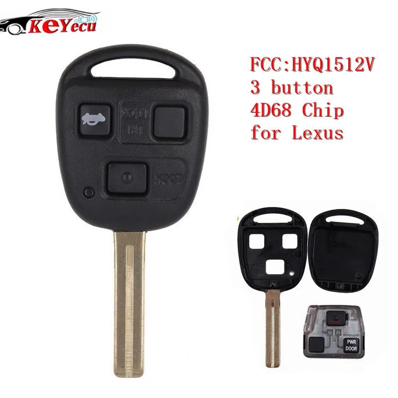 KEYECU New Remote Car key Fob 3 Button TOY48 Blade With 4D68 Chip for Lexus ES300 GS300 GS400 GS430 IS300 LS400 FCC ID: HYQ1512V
KEYECU New Remote Car key Fob 3 Button TOY48 Blade With 4D68 Chip for Lexus ES300 GS300 GS400 GS430 IS300 LS400 FCC ID: HYQ1512V
