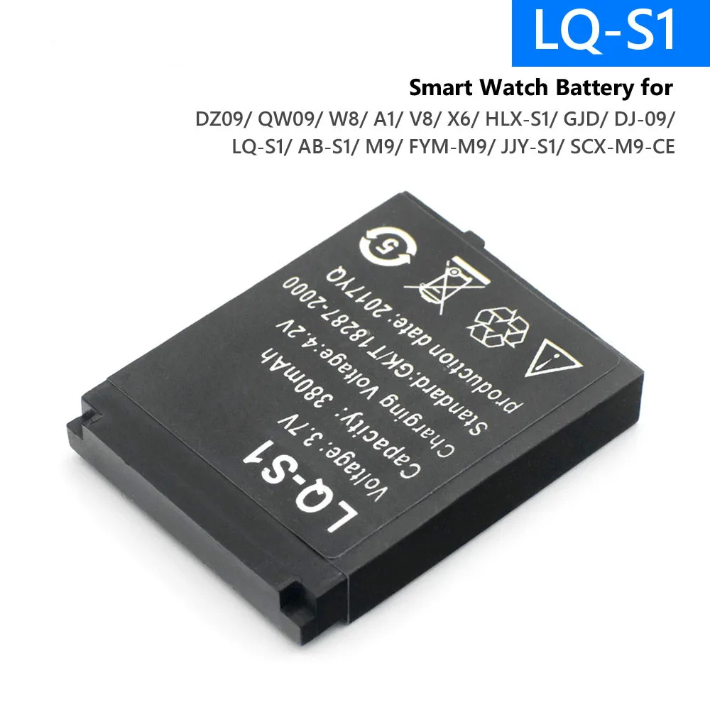 10Pcs Durable Smart Watch Battery LQ-S1 3.7V 380mAh lithium Rechargeable For DZ09 W8
10Pcs Durable Smart Watch Battery LQ-S1 3.7V 380mAh lithium Rechargeable For DZ09 W8