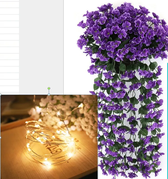 Simulation Wisteria hanging basket simulation Violet wall hanging wedding decorations +5 M copper lamp
Simulation Wisteria hanging basket simulation Violet wall hanging wedding decorations +5 M copper lamp