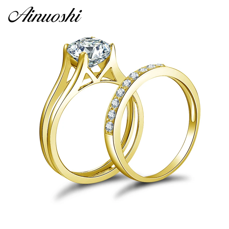AINUOSHI 10k Solid Yellow Gold Bridal Ring Set 4 Prongs 1.5ct Round Cut Ring Set Fine Engagement Wedding Jewelry Gift for woman
AINUOSHI 10k Solid Yellow Gold Bridal Ring Set 4 Prongs 1.5ct Round Cut Ring Set Fine Engagement Wedding Jewelry Gift for woman