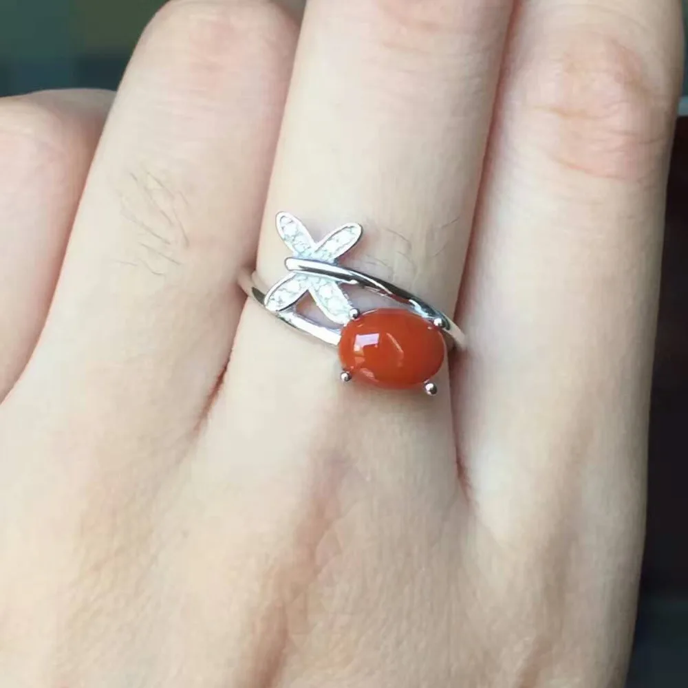 Natural south red agate Ring Natural gemstone Ring S925 sterling silver trendy Elegant Lovely butterfly women party gift Jewelry
Natural south red agate Ring Natural gemstone Ring S925 sterling silver trendy Elegant Lovely butterfly women party gift Jewelry