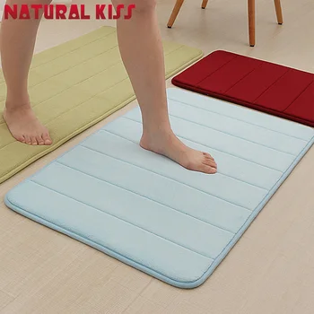 

40x60cm Stripe Memory Foam Bath Mat Horizontal Stripes Rug Non-slip Coral Fleece Mats Rug Non-slip Bath Cotton Absorbent carpet