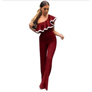 New Elegant Long Rompers Jumpsuits Womens Sexy Slash Neck One Shoulder Ruffle Summer Overalls Bodycon Party Wear Wide Leg Pants
New Elegant Long Rompers Jumpsuits Womens Sexy Slash Neck One Shoulder Ruffle Summer Overalls Bodycon Party Wear Wide Leg Pants
