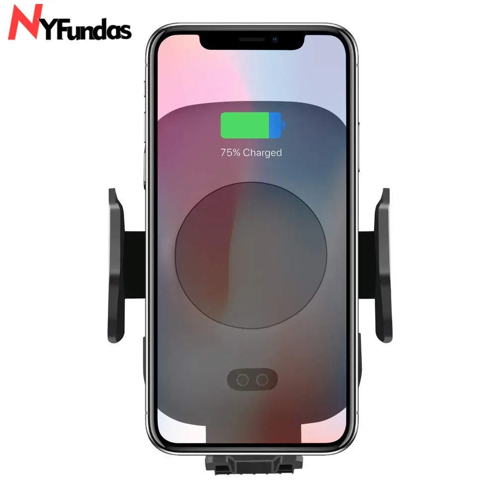 

NYFundas Car Wireless Charger Fast Cradles Mounts Automatic Sensing for Apple iphone XS MAX XR 8 8 plus samsung galaxy note 9 8