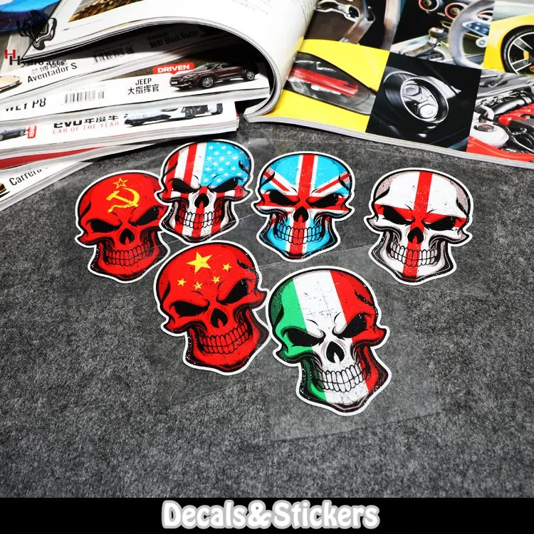 NO.L035 SKULL National Flag Colorful 3M Reflective Stickers MOTO GP Car Sticker Waterproof Decals Racing Motorcycle
NO.L035 SKULL National Flag Colorful 3M Reflective Stickers MOTO GP Car Sticker Waterproof Decals Racing Motorcycle